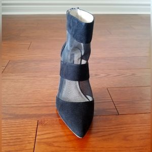 RARE Zara Basic Black Mesh Panel Ankle Boots